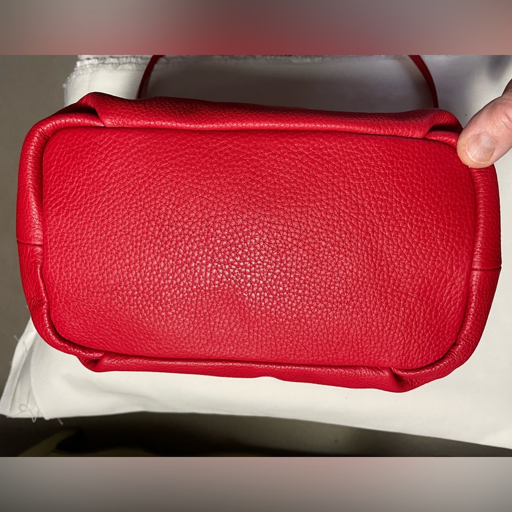 NWT CLAUDIA FIRENZE HANDBAG RED LEATHER - Picture 3 of 8